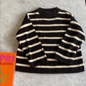 Black and white stripe knit sweater